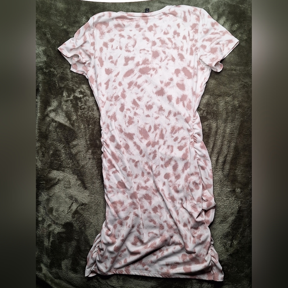 Used EXPRESS Size M Synched Dress, White, Pink, Stretch - Picture 3 of 5